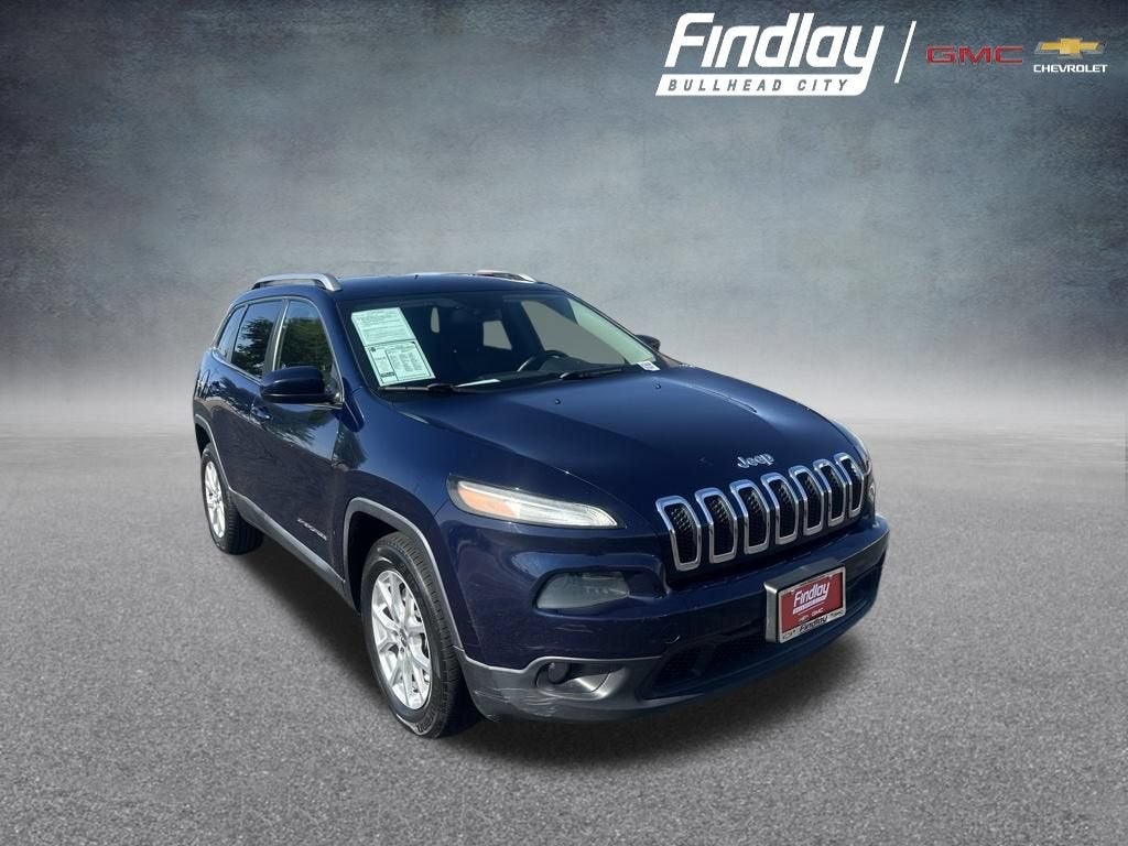 2014 Jeep Cherokee Latitude in Blue — front three-quarter view