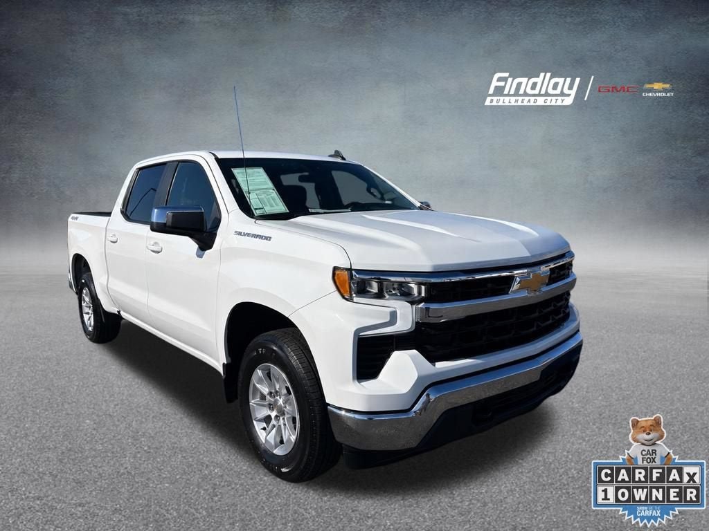 2025 Chevrolet Silverado 1500 LT in Summit White — front three-quarter view