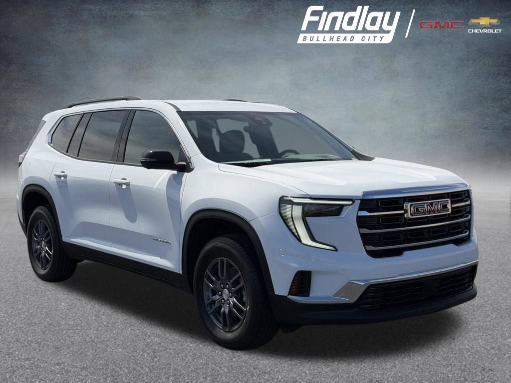 2026 GMC Acadia Elevation in Summit White — front three-quarter view