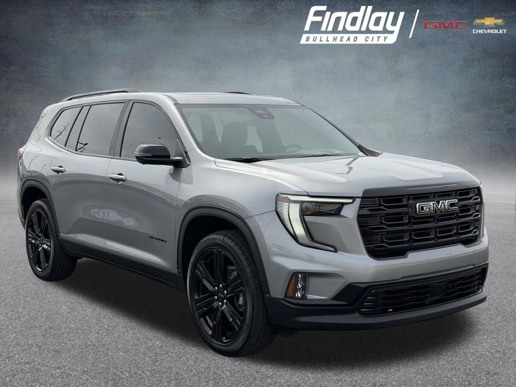 2026 GMC Acadia Elevation in Sterling Metallic — front three-quarter view
