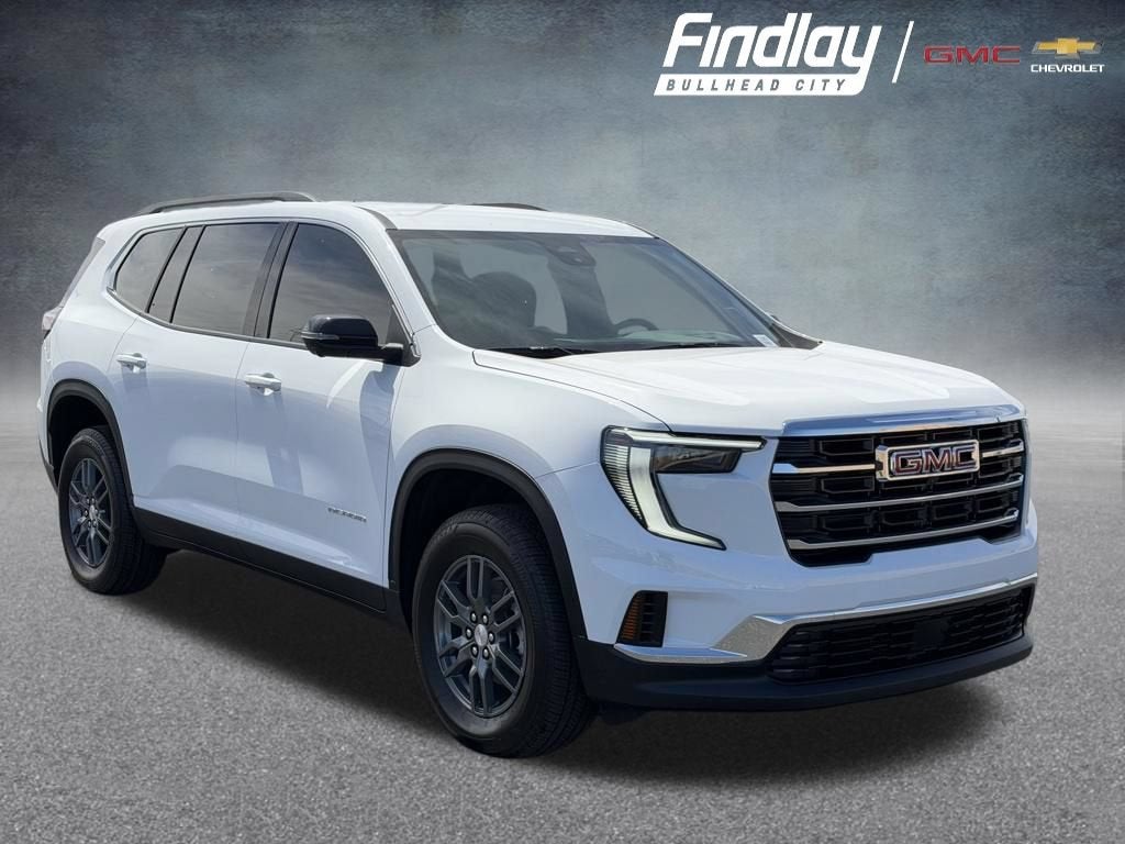 2026 GMC Acadia Elevation in Summit White — front three-quarter view