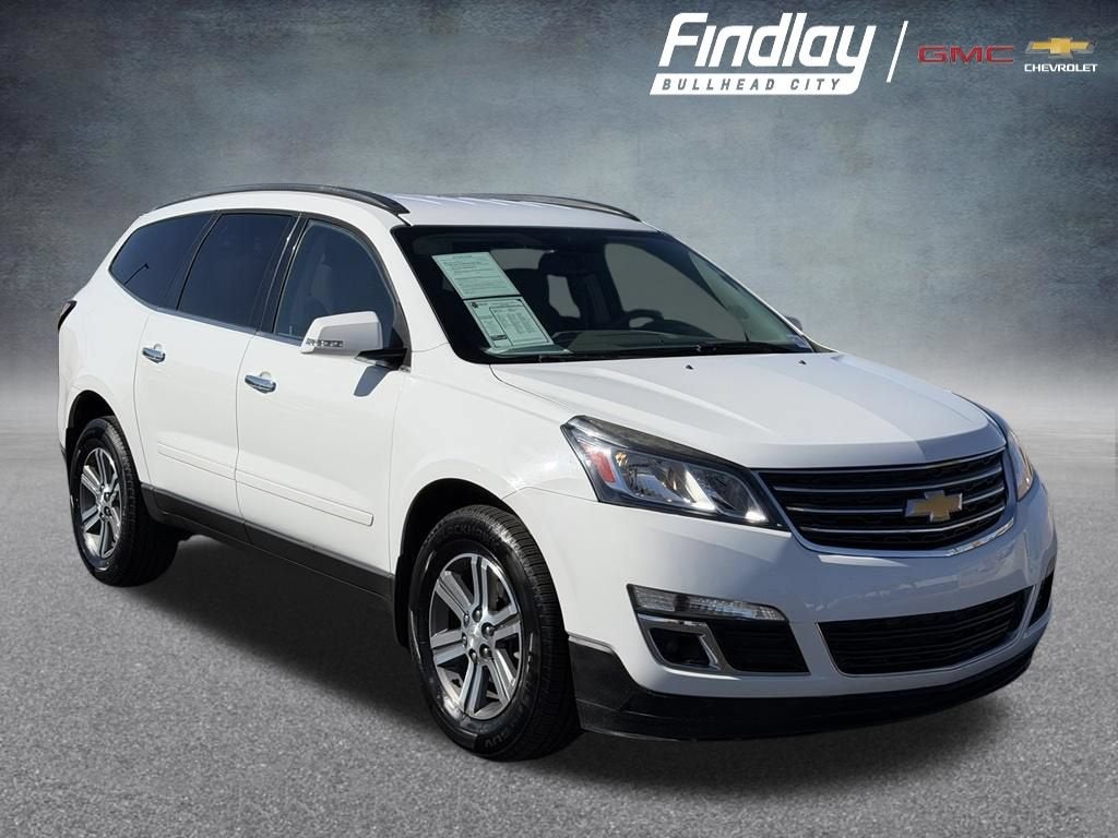 2017 Chevrolet Traverse LT in Summit White — front three-quarter view