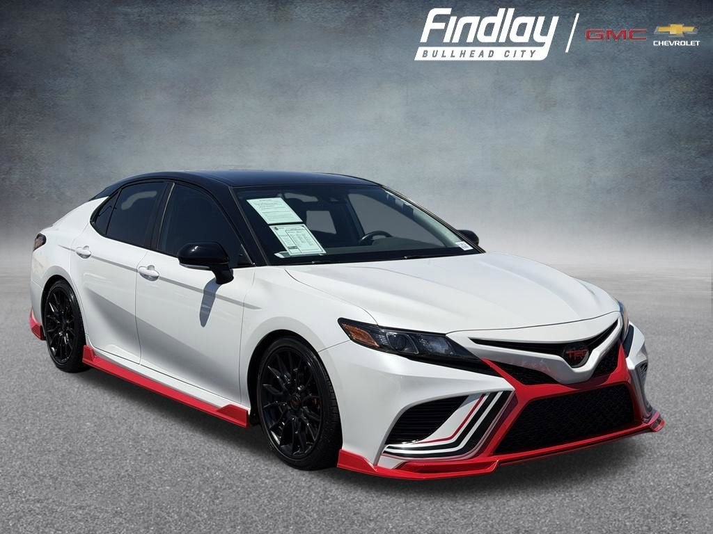 2022 Toyota Camry TRD in Black — front three-quarter view